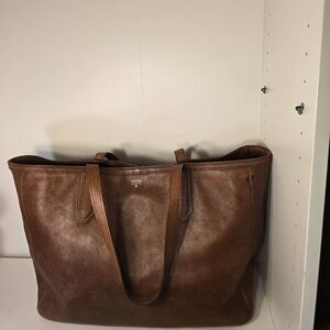Fossil Brown Leather Women's Tote Bag